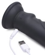 E-Stim and Vibrating Dildo With Remote - Black - Image 3