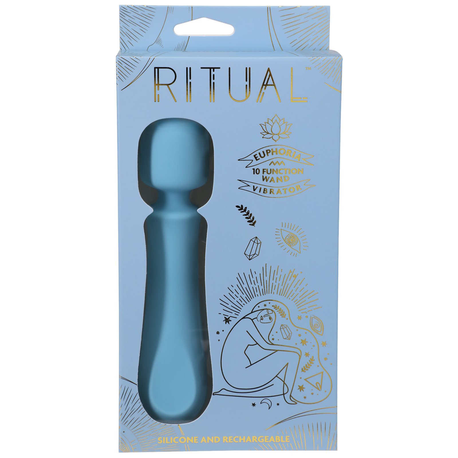 Ritual - Euphoria - Rechargeable Silicone Wand Vibe - Blue image 0 Ritual - Euphoria - Rechargeable Silicone Wand Vibe - Blue - Image 1