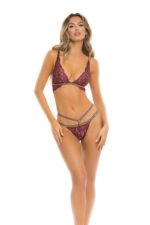 Lurex Dreams 2 Pc Set - Medium/large - Burgundy - Image 2
