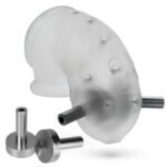 Airlock Electro Air-Lite Vented Chastity With Two 4mm Contacts - Clear Ice - Image 5