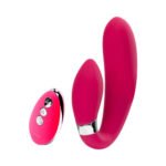 Jeni C-Shaped Dual Motor Vibe With Remote - Pink - Image 4