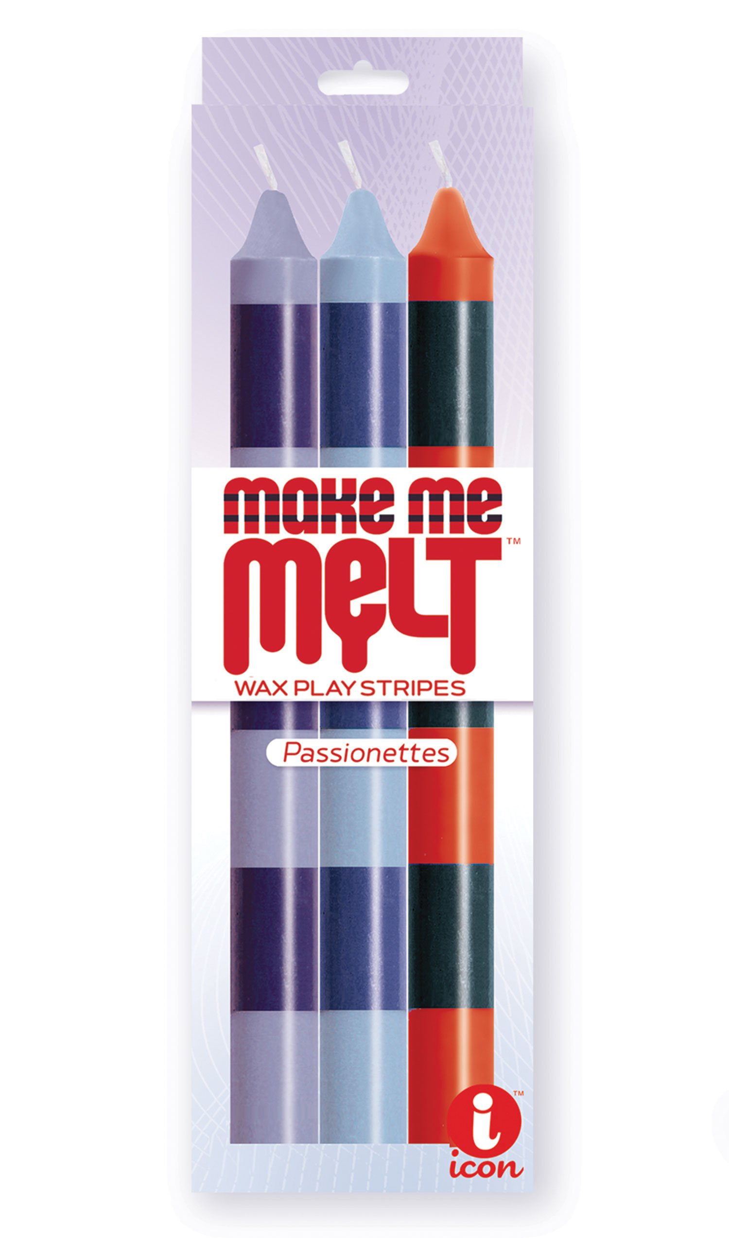 The 9's Make Me Melt Sensual Warm Drip Candles 3pk Stripes Passionettes image 0 The 9's Make Me Melt Sensual Warm Drip Candles 3pk Stripes Passionettes - Image 1