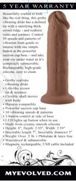 7 Inch Girthy Vibrating Dong - Dark - Image 6