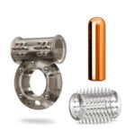 Stay Hard Vibrating Cock Ring Set With Sleeve Textured Sheath - Image 2