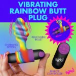 Vibrating Rainbow Butt Plug - Image 4