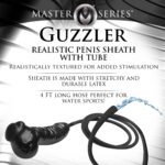 Guzzler Realistic Penis Sheath With Tube - Black - Image 2