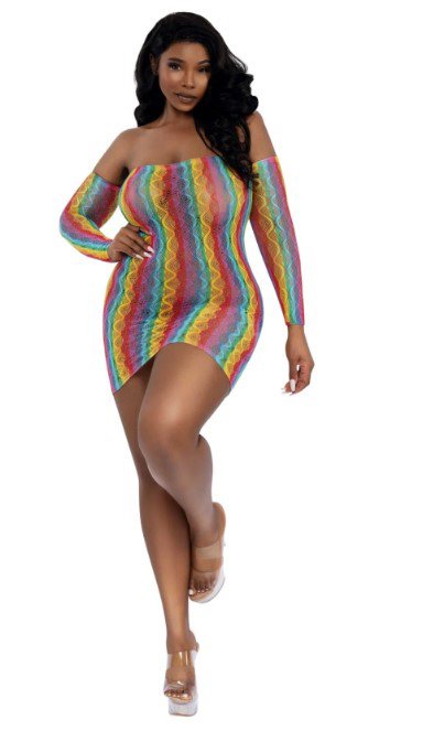 Rainbow Mini With Arm Warmers - Qs - Rainbow image 0 Rainbow Mini With Arm Warmers - Qs - Rainbow - Image 1