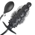 Ass Puffer Nubbed Inflatable Silicone Anal Plug - Black - Image 7