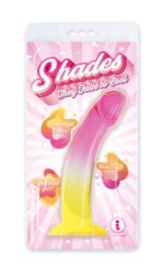 Shades, 8.25" Smoothie Jelly Tpr Gradient Dong - Pink and Yellow - Image 2