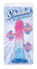 Shades, 7.5" Swirl Jelly Tpr Gradient Dong - Pink and Blue - Image 2