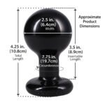 Round Butt Plug Medium - Black - Image 4