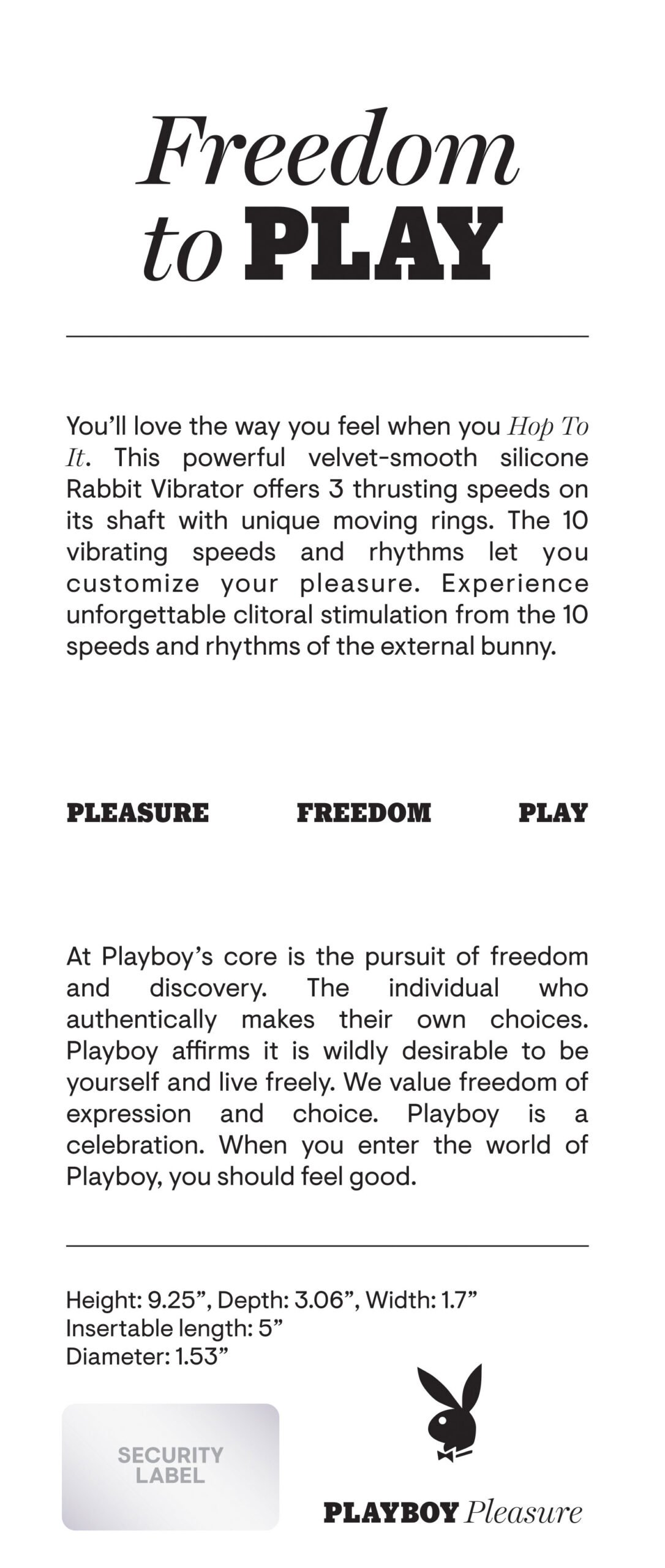 Playboy Pleasure - Hop to It - Rabbit Vibrator - Dark Purple image 0 Playboy Pleasure - Hop to It - Rabbit Vibrator - Dark Purple - Image 1