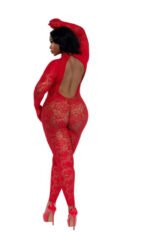 Gloved Bodystocking Dmnd - Qs - Red - Image 2