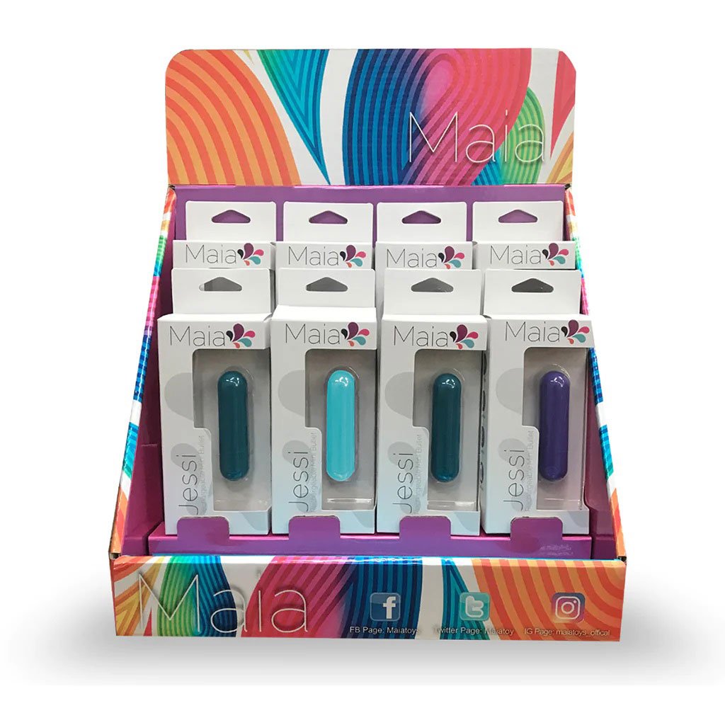 Jessi 8 Pc Display Mini Rechargeable Bullet image 0 Jessi 8 Pc Display Mini Rechargeable Bullet - Image 1