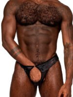 Sassy Lace - Open Ring Thong - Small/medium - Black - Image 2