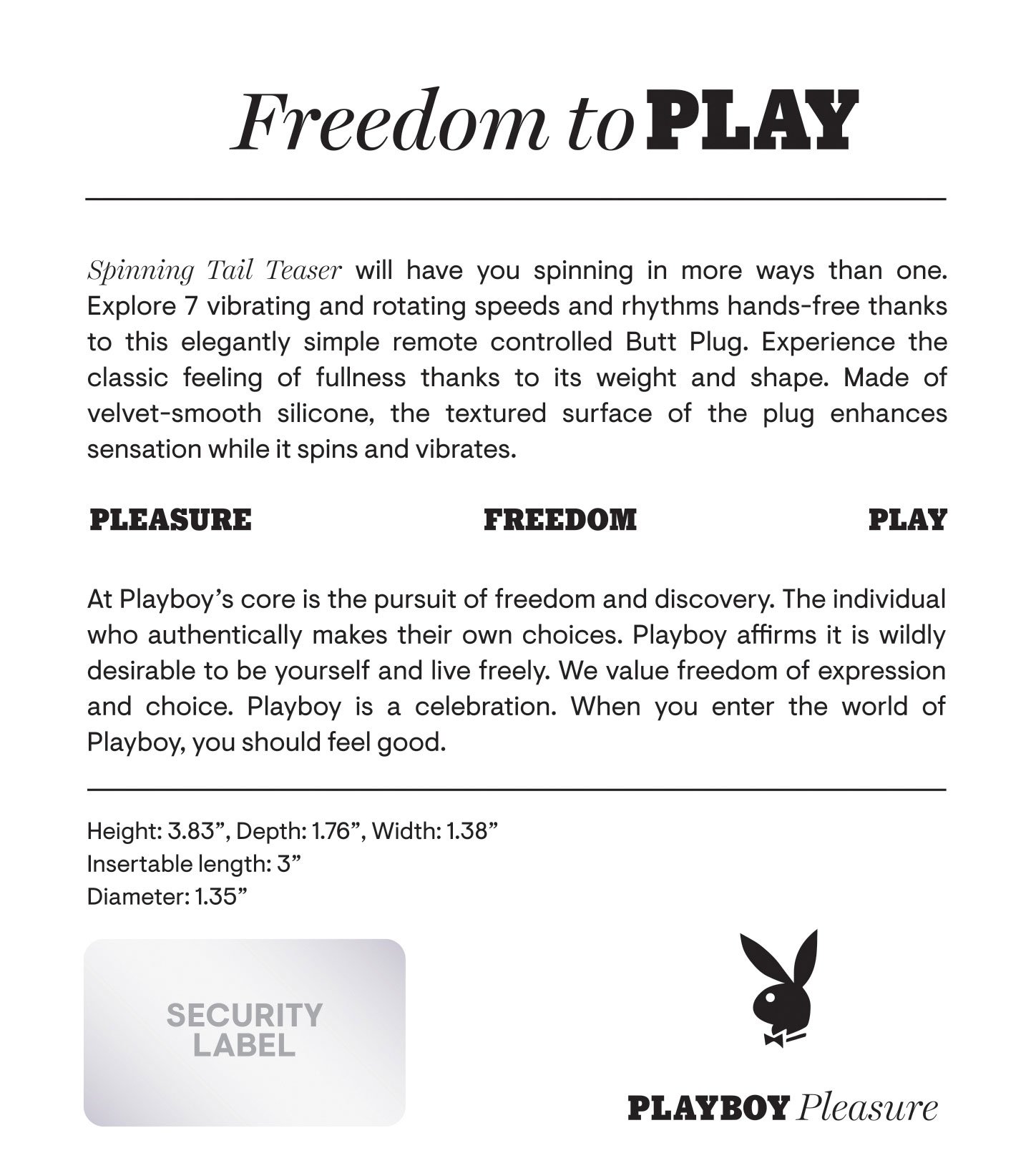 Playboy Pleasure - Spinning Tail Teaser - Butt Plug - Deep Teal image 0 Playboy Pleasure - Spinning Tail Teaser - Butt Plug - Deep Teal - Image 1