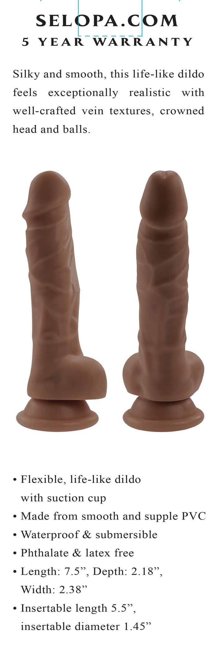 6 Inch Dildo - Dark image 0 6 Inch Dildo - Dark - Image 1