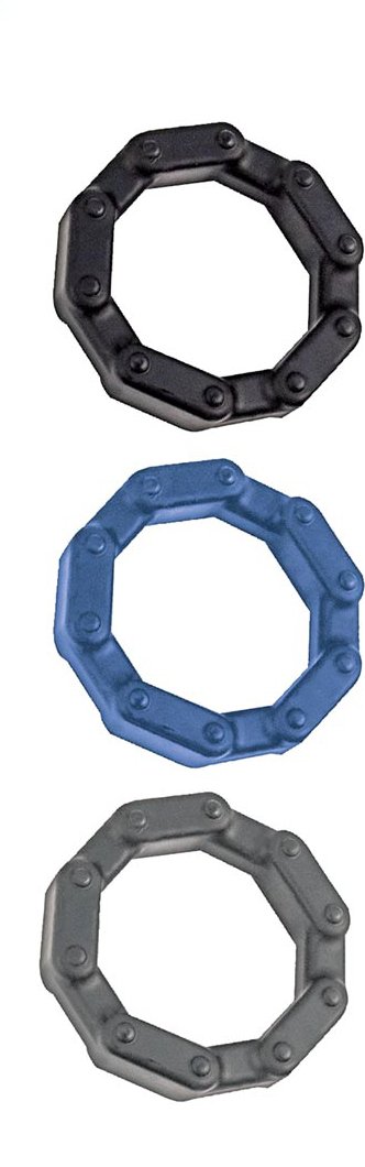 Anal-Ese Chainlink Cockrings - Black/blue/grey image 0 Anal-Ese Chainlink Cockrings - Black/blue/grey - Image 1