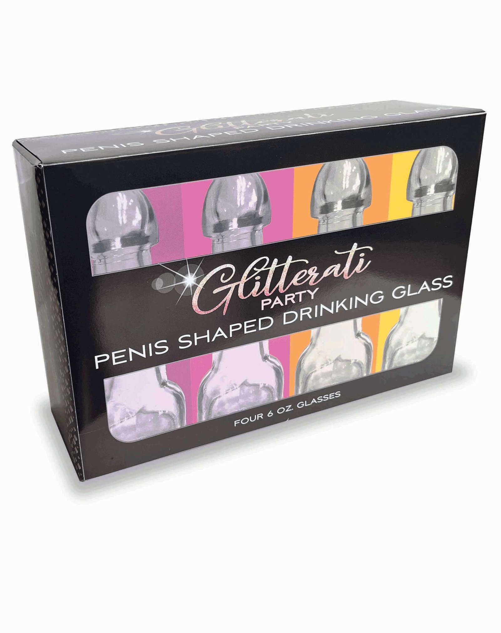 Glitterati Penis Drinking Glass Set of 4 - 6 Oz image 0 Glitterati Penis Drinking Glass Set of 4 - 6 Oz - Image 1