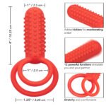 Silicone Rechargeable Vertical Dual Enhancer - Red - Image 6