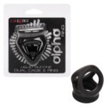 Alpha Liquid Silicone Dual Cage and Ring - Black Ring - Black - Image 8