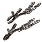 Euphoria Collection Chain Nipple Clamps - Black - Image 3