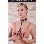 Saffron Collar With Nipple Clamps - Black/red
