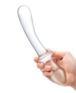 9 Inch Classic Curved Dual-Ended Dildo - Clear - Image 5