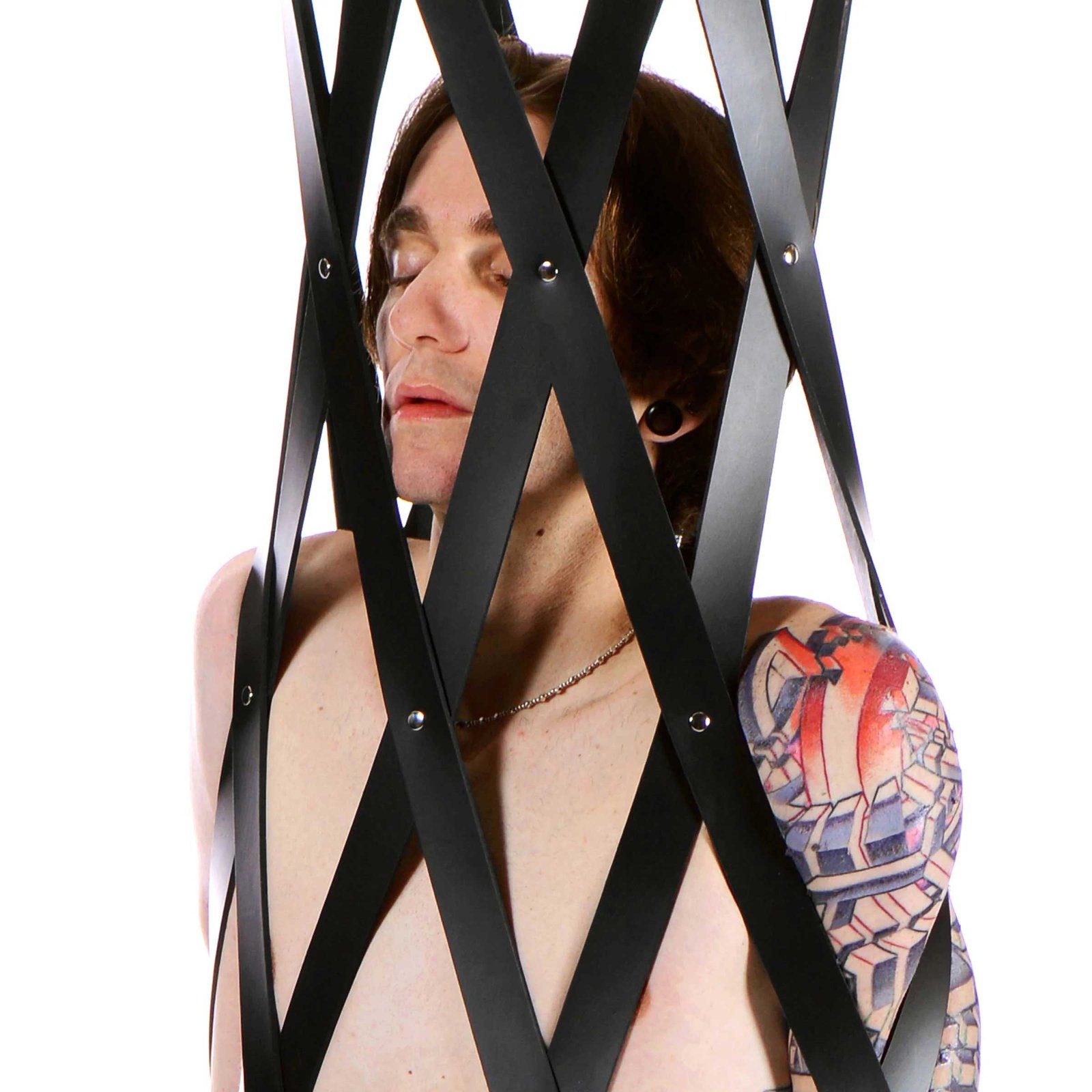 Hanging Rubber Strap Cage - Black image 0 Hanging Rubber Strap Cage - Black - Image 1