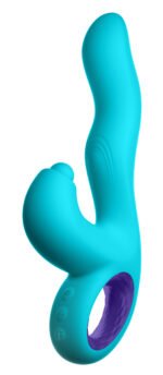 Klio Triple Action Thumping Rabbit Vibrator - Turquoise - Image 5