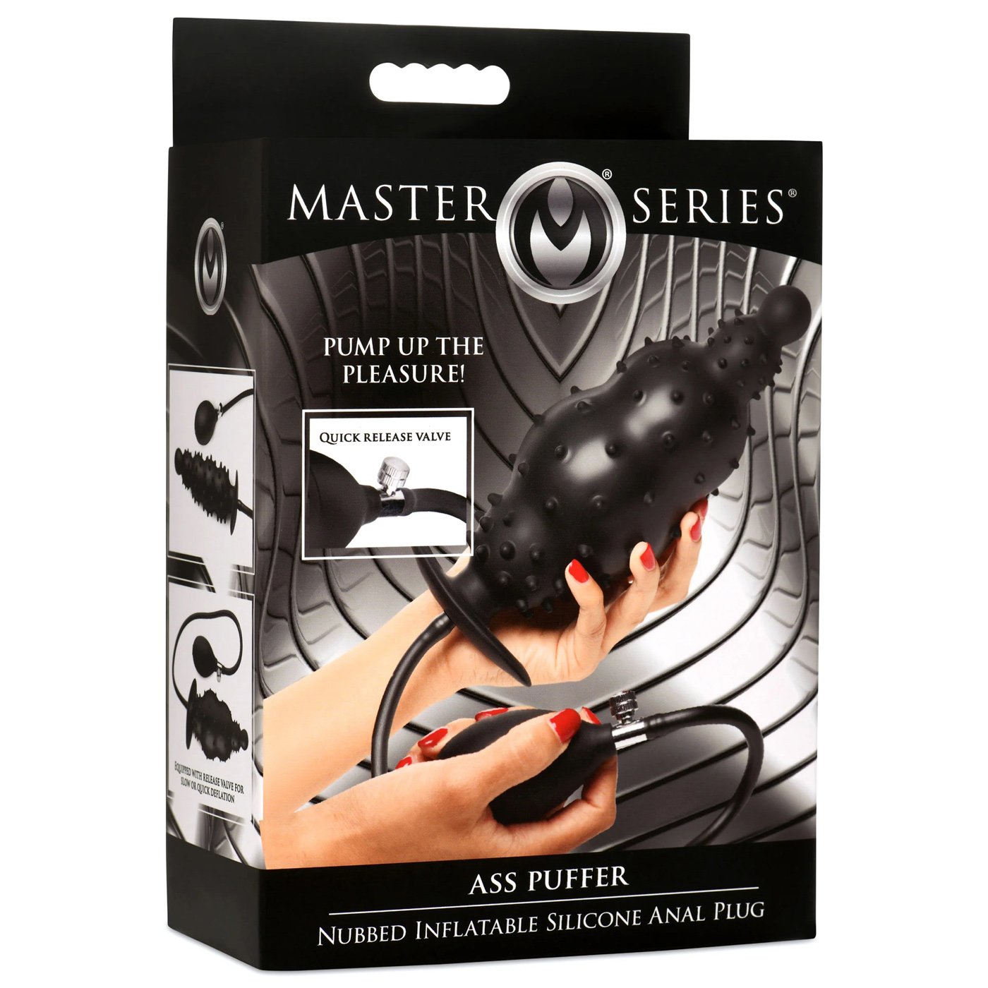 Ass Puffer Nubbed Inflatable Silicone Anal Plug - Black image 0 Ass Puffer Nubbed Inflatable Silicone Anal Plug - Black - Image 1