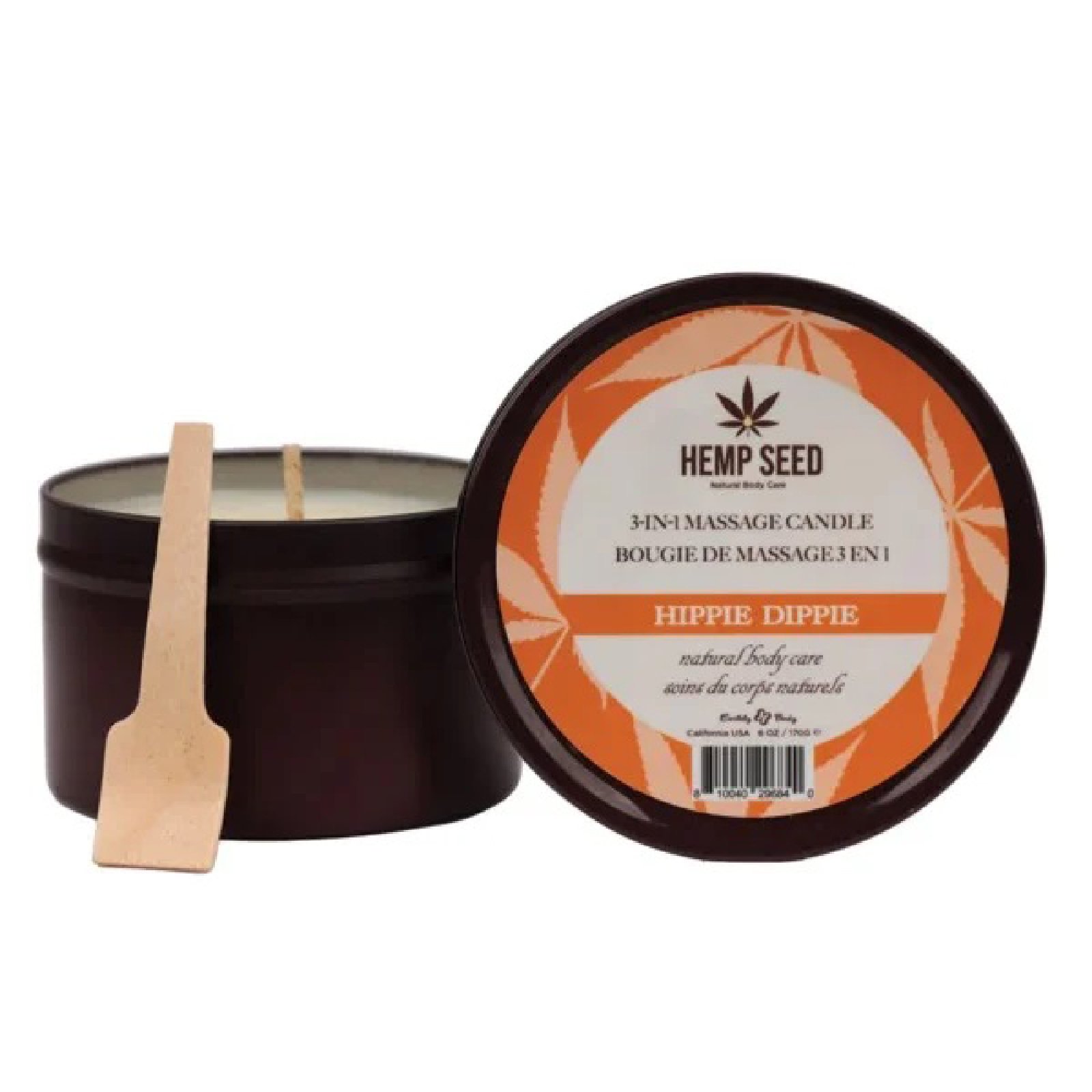 Hemp Seed 3-in-1 Massage Candle - Hippie Dippie 6oz image 0 Hemp Seed 3-in-1 Massage Candle - Hippie Dippie 6oz - Image 1