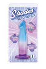 Shades, 6.25" G-Spot Jelly Tpr Gradient Dong - Blue and Purple - Image 2