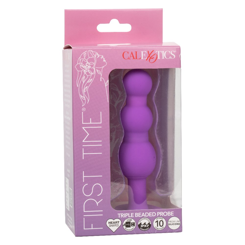 First Time Triple Beaded Probe - Purple image 0 First Time Triple Beaded Probe - Purple - Image 1