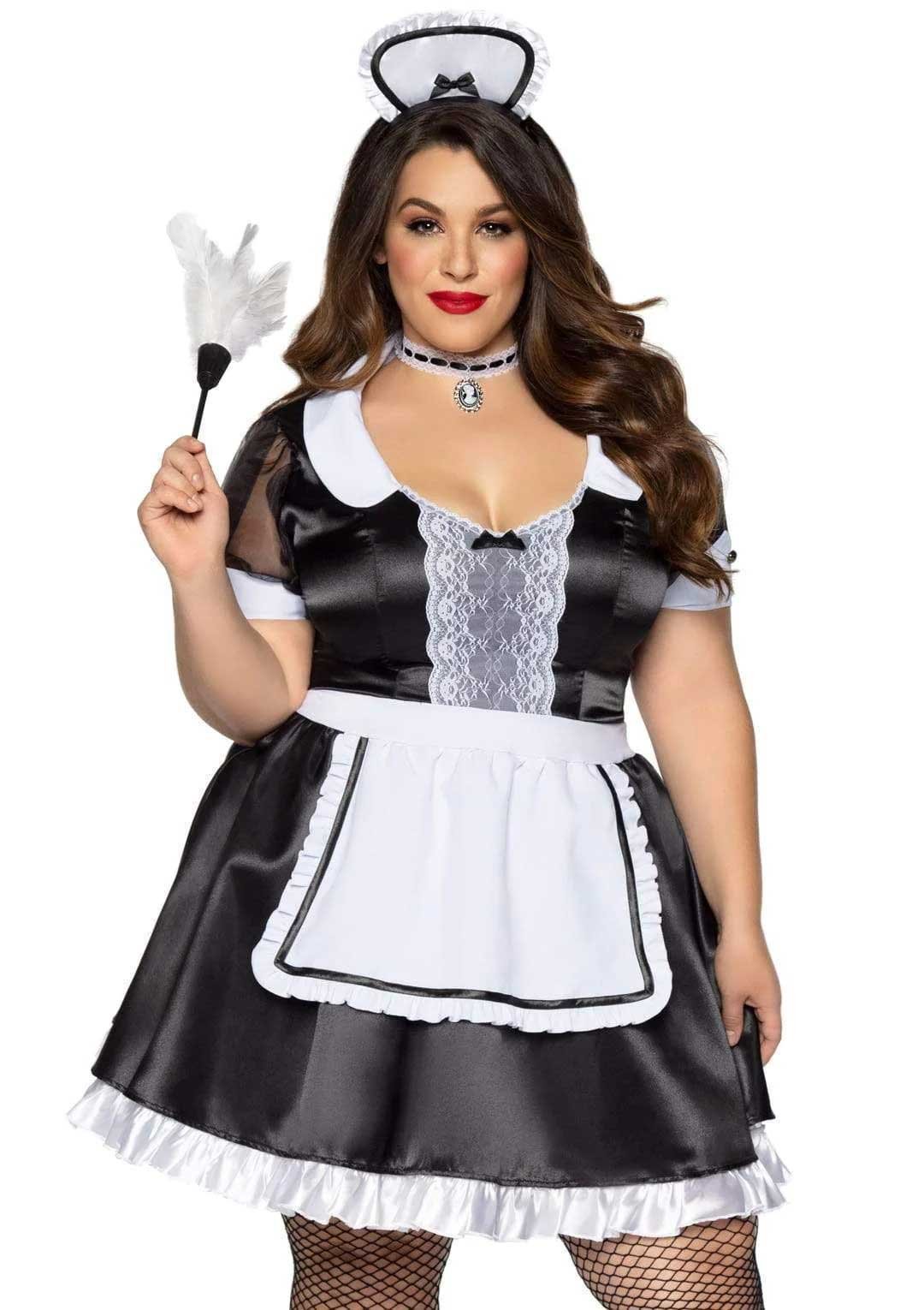 Plus Classic French Maid Costume - 3x/4x - Black / White image 0 Plus Classic French Maid Costume - 3x/4x - Black / White - Image 1