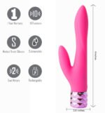 Victoria Crystal Gem Dual Vibrator - Pink - Image 3