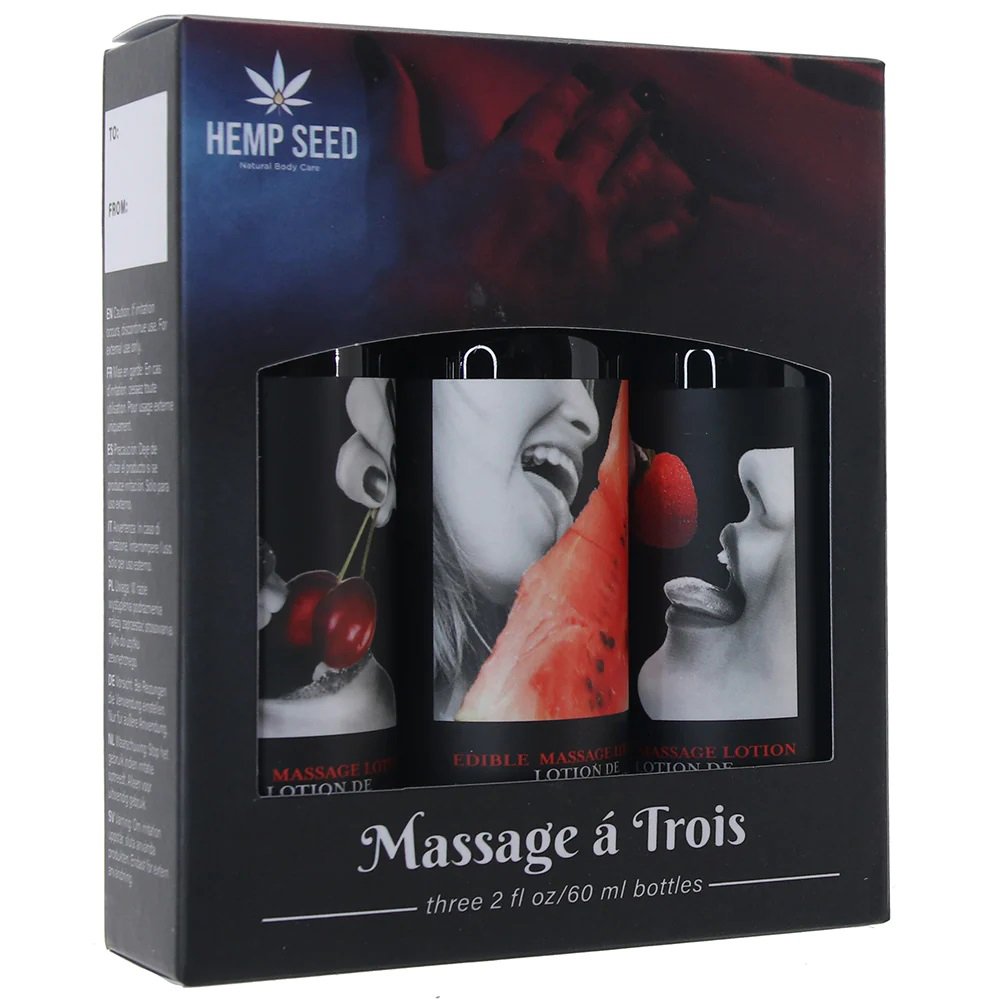 Massage a Trios Edible Massage Lotion Gift Set Box - Strawberry, Cherry, and Watermelon 2 Oz image 0 Massage a Trios Edible Massage Lotion Gift Set Box - Strawberry, Cherry, and Watermelon 2 Oz - Image 1