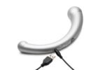 10x Vibra-Crescent Silicone Dual Ended Dildo - Silver - Image 5