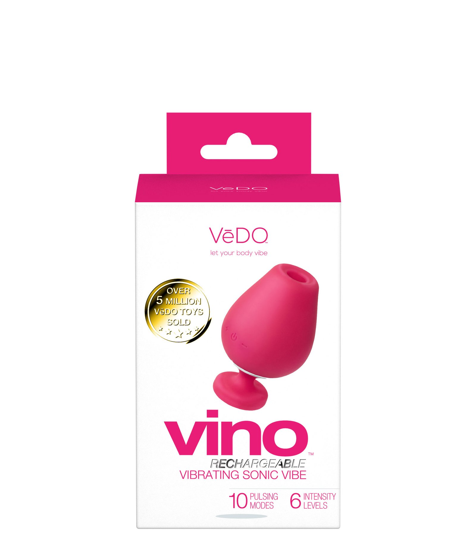 Vino Rechargeable Vibrating Sonic Vibe - Pink image 0 Vino Rechargeable Vibrating Sonic Vibe - Pink - Image 1