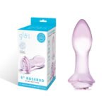 5 Inch Rosebud Glass Butt Plug - Pink - Image 2