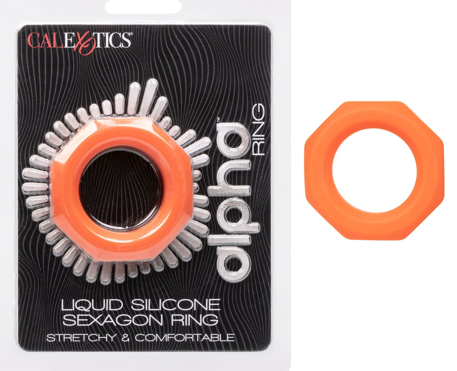 Alpha Liquid Silicone Sexagon Ring - Orange image 0 Alpha Liquid Silicone Sexagon Ring - Orange - Image 1