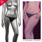 Radiance Plus Size Crotchless Thong - Black - Image 5