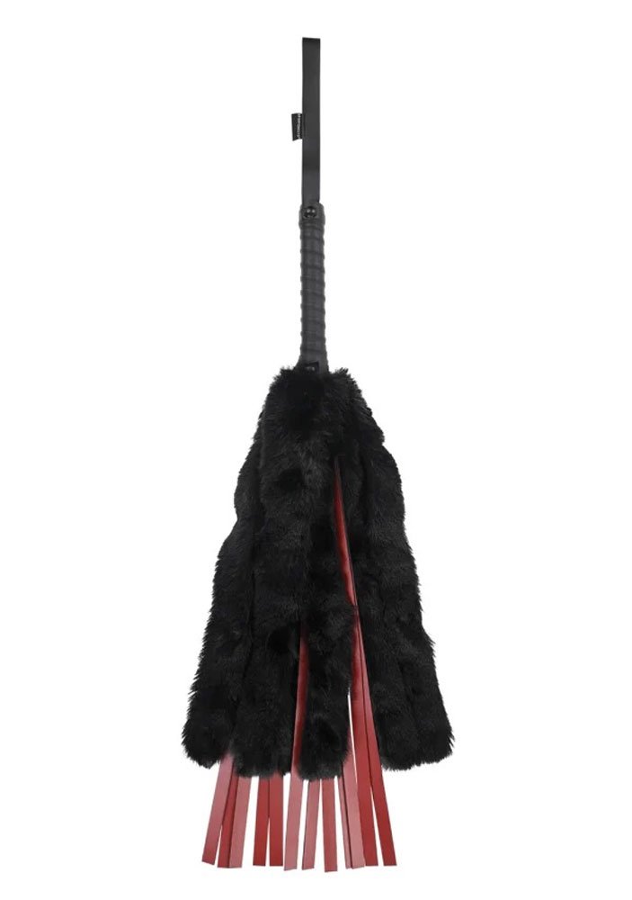 Saffron Faux Fur Flogger - Black/red image 0 Saffron Faux Fur Flogger - Black/red - Image 1