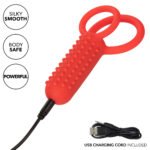 Silicone Rechargeable Vertical Dual Enhancer - Red - Image 11
