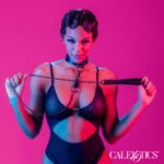 Euphoria Collection Collar With Chain Leash - Black - Image 5