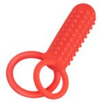 Silicone Rechargeable Vertical Dual Enhancer - Red - Image 9