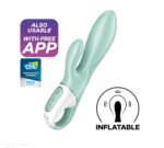 Satisfyer Air Pump Bunny 5 Plus Inflatable Rabbit  Vibrator - Mint - Image 3