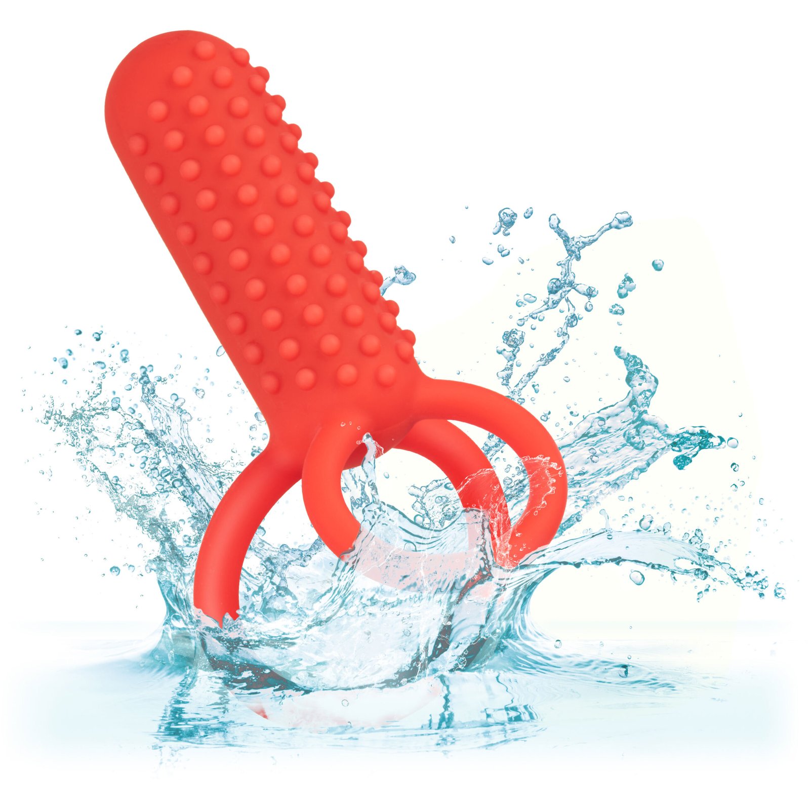 Silicone Rechargeable Vertical Dual Enhancer - Red image 0 Silicone Rechargeable Vertical Dual Enhancer - Red - Image 1