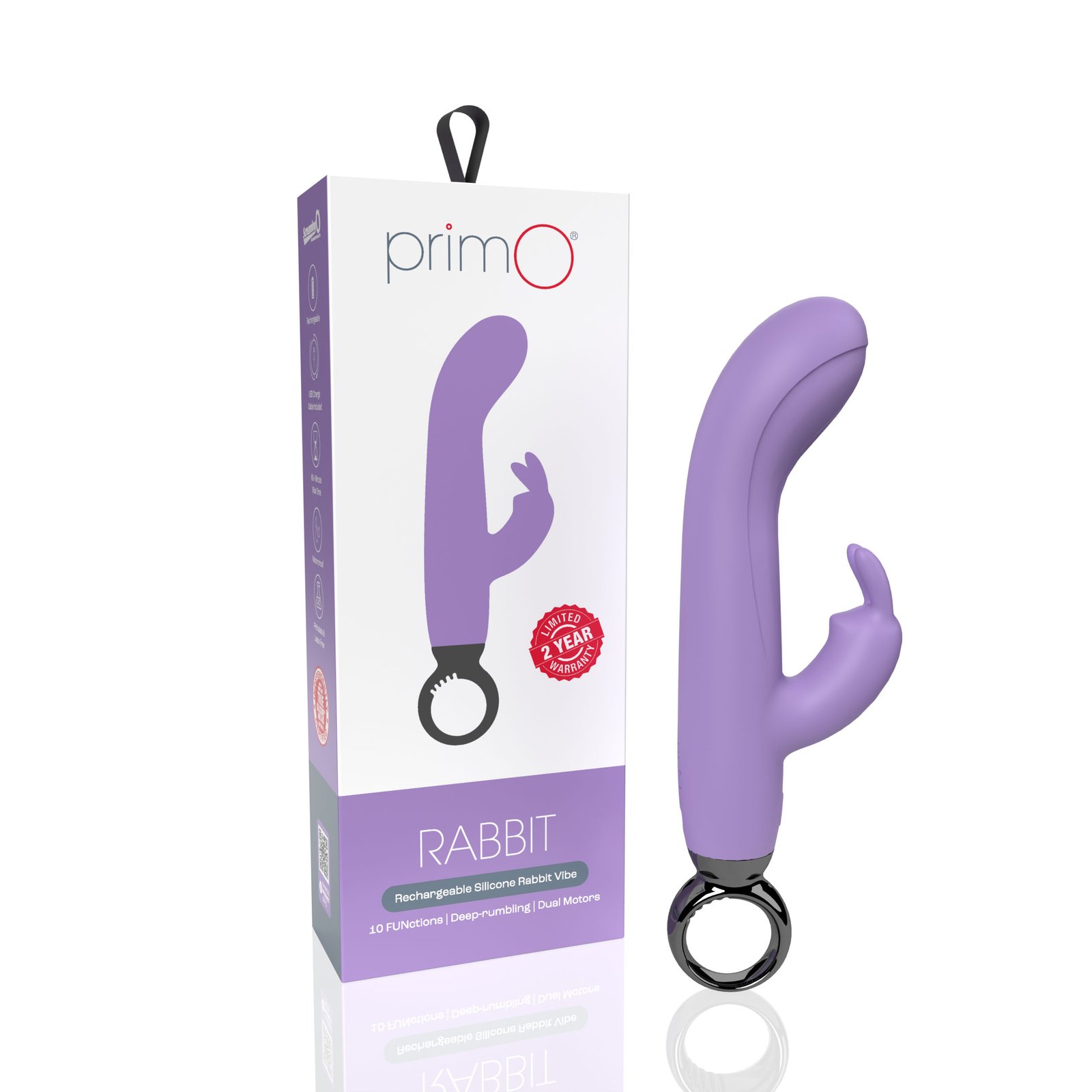 Primo Rabbit Rechargeable Vibrator - Lilac image 0 Primo Rabbit Rechargeable Vibrator - Lilac - Image 1