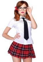 Private School Sweetie Costume - Medium - White / Red - Image 3